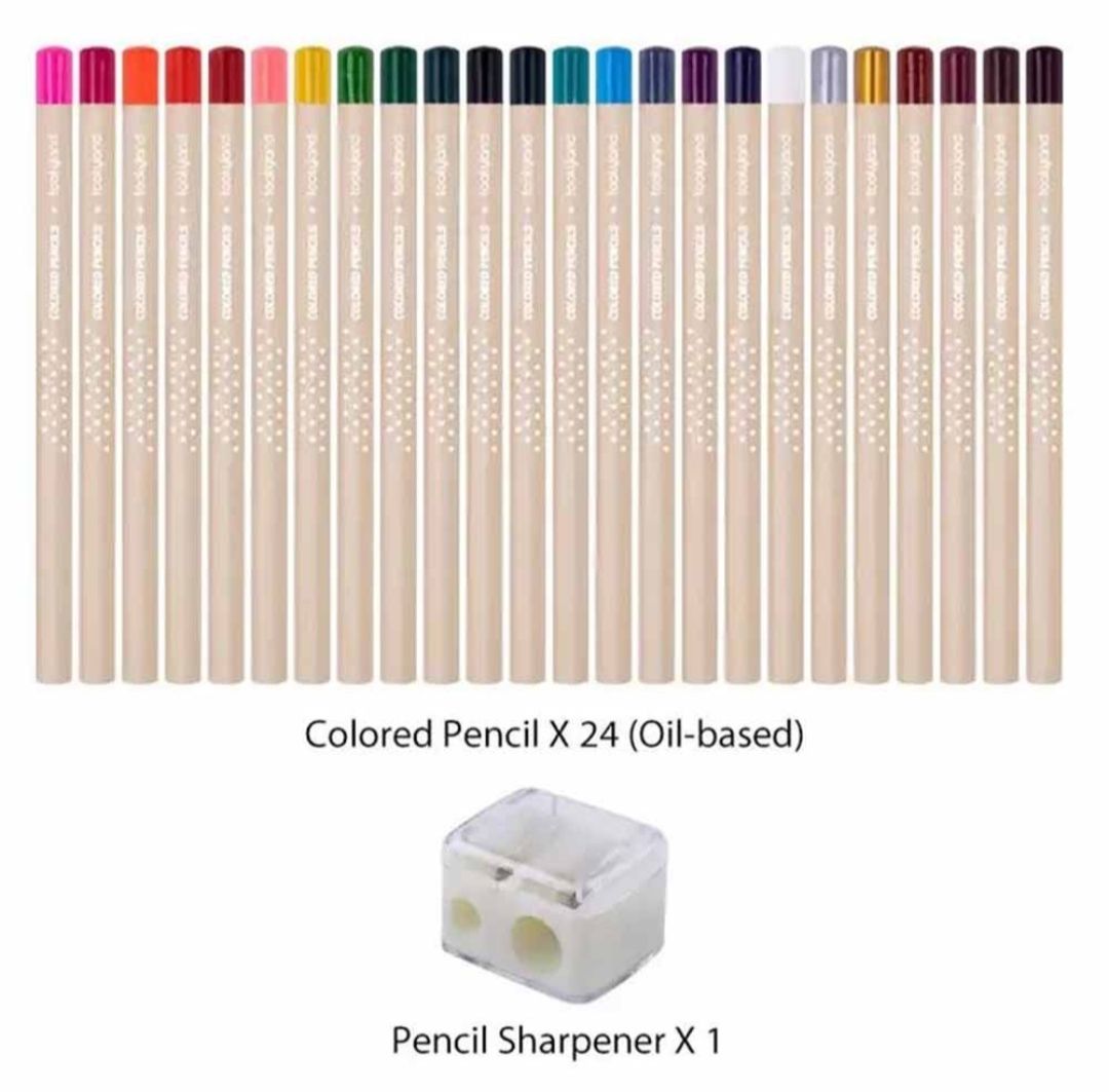 Tooky Oil-Based Coloured Pencils & Pencil Sharpener (Box or Tube)_1