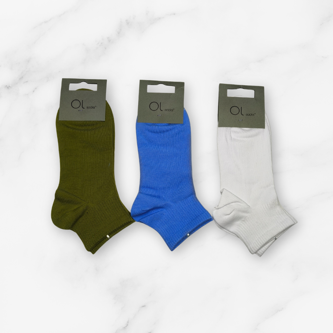 [10020] - 3 Pairs Men's Cotton Blend Crew Socks – Breathable, Minimal & Everyday Comfort _7
