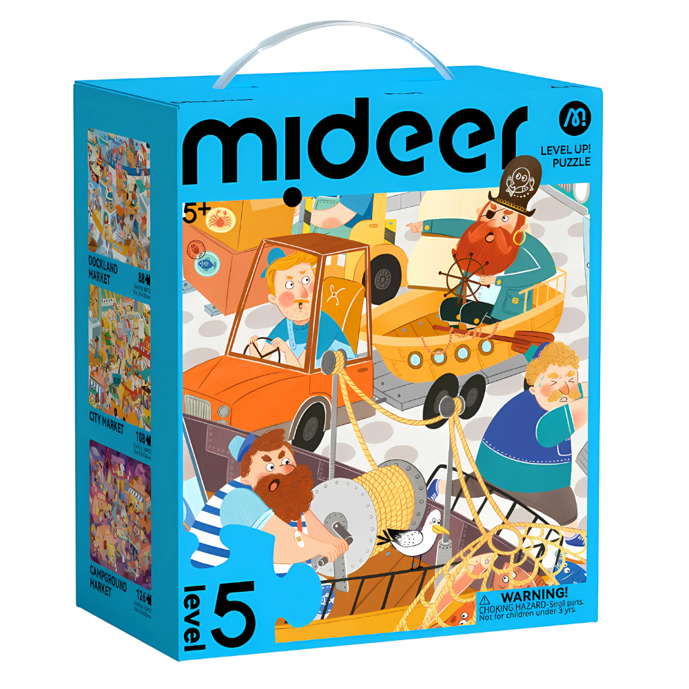 Mideer 3-in-1 Level 5 Puzzle Set: Bustling Market (88-126pcs)_0