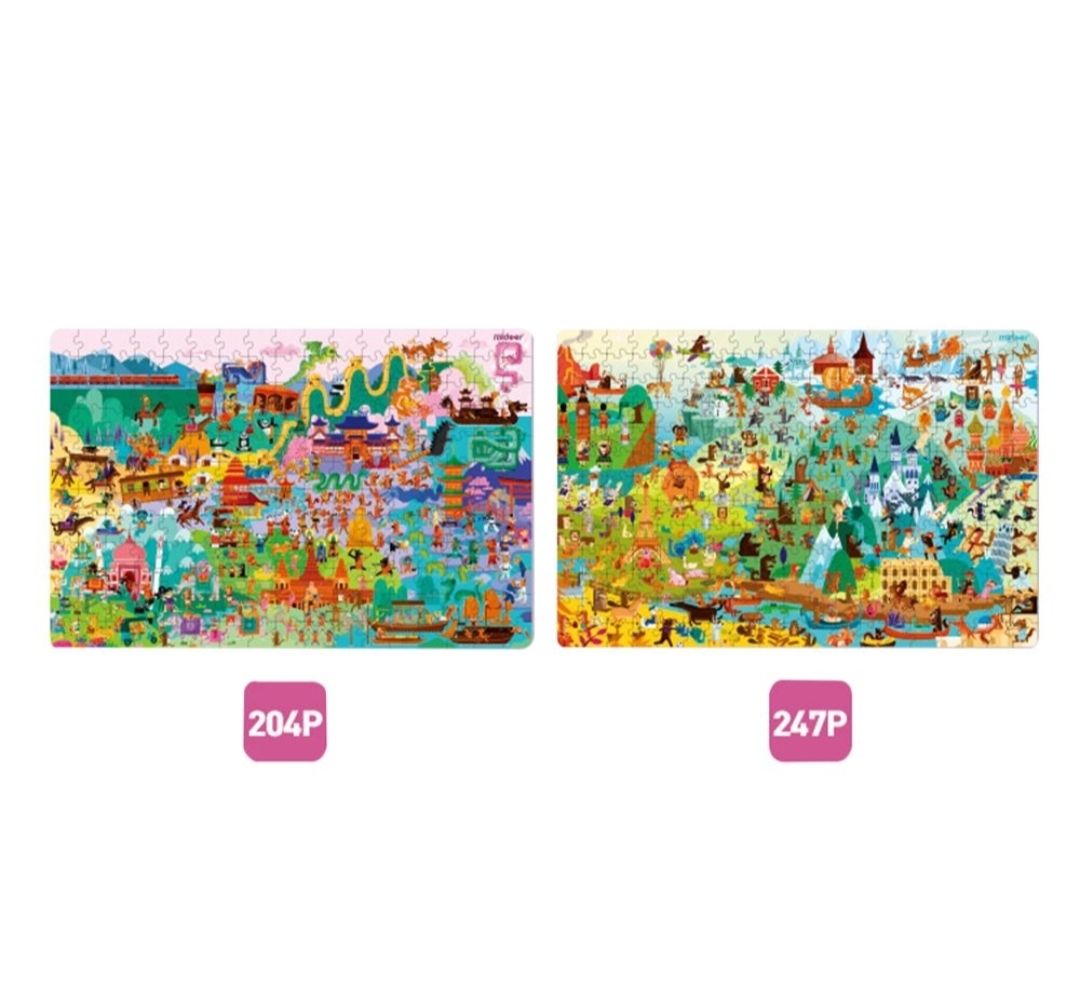 Mideer 2-in-1 Level 7 Puzzle Set: Human Geography (204-247pcs)_1
