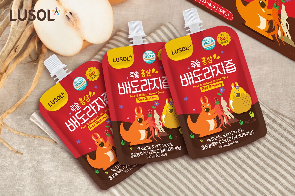 **STARBUY** Korean Red Ginseng Pear Balloon Flower Juice Rich Carton (20pcs)_1