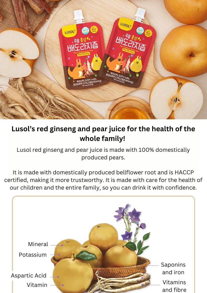 **STARBUY** Korean Red Ginseng Pear Balloon Flower Juice Rich Carton (20pcs)_6