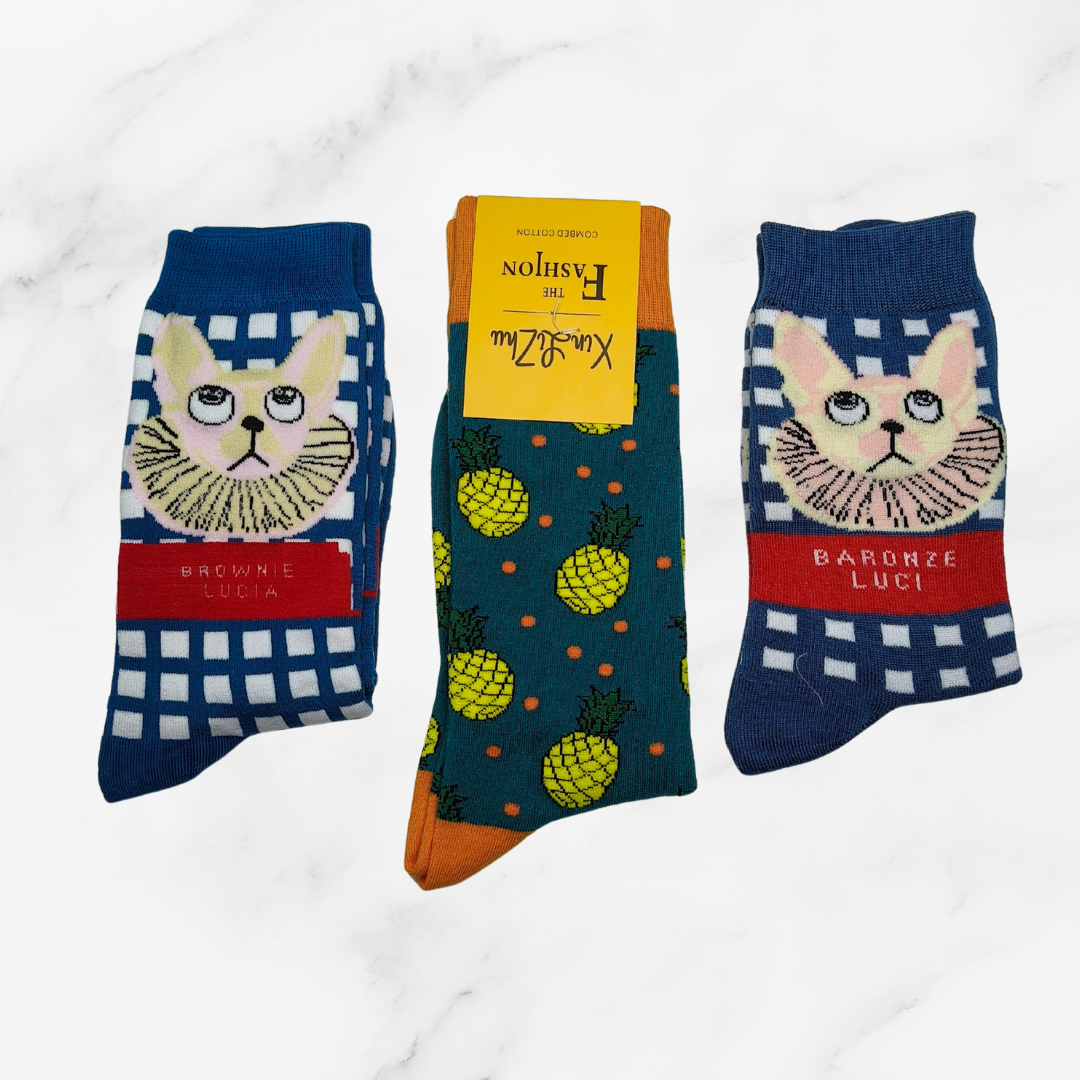 [10097] - 3 Pairs Women’s High-Cotton High-Cut Crew Socks – Breathable Dots/Stripes & Everyday Comfort _15