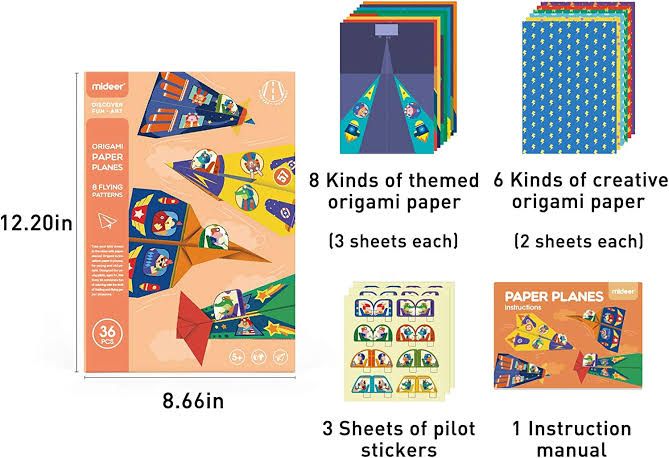 Mideer Origami Paper - Classic Planes (36pcs)_1