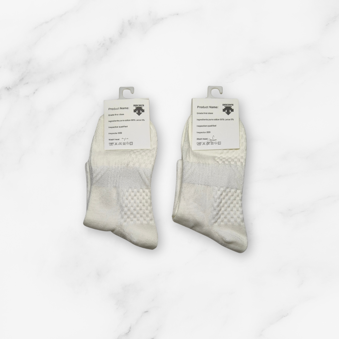 [10183] - 2 Pairs Women’s High-Cotton Crew Socks – Antibacterial, Cushioned & Breathable _2