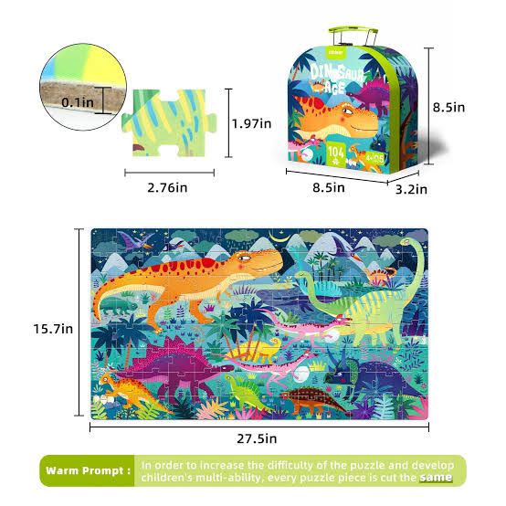 Mideer Gift Box Puzzle - Dinosaur Age (104pcs)_1