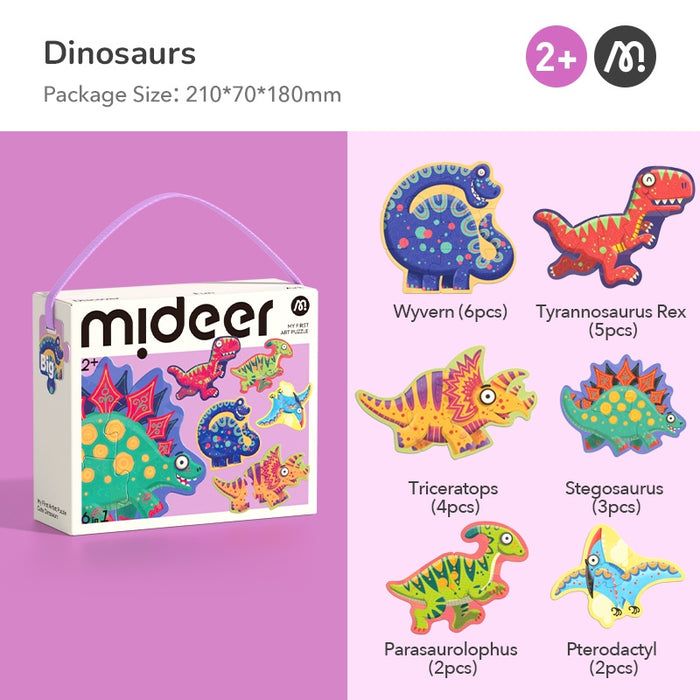Mideer - My First Set of Artist Puzzles - Dinosaurs (2-6pcs)_1