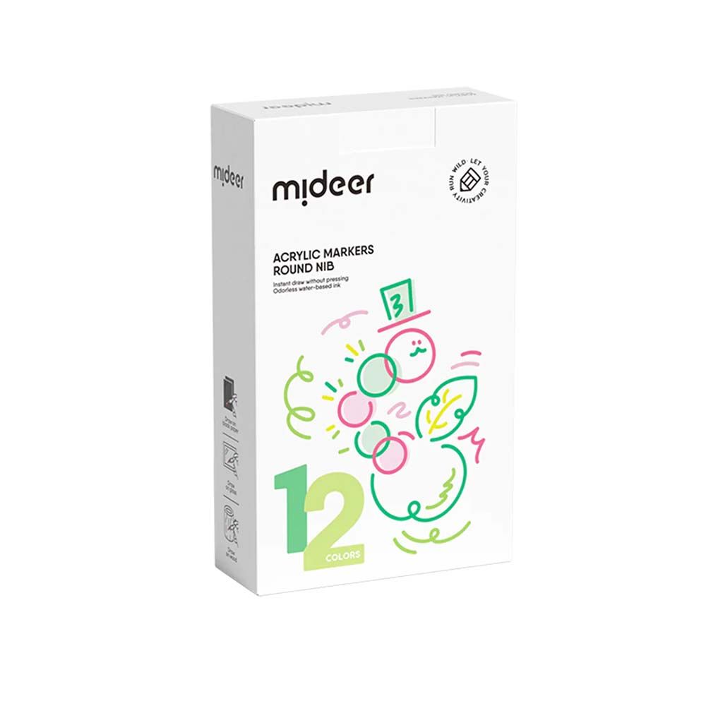 Mideer Acrylic Markers - Round Nib (12 Colours)_0