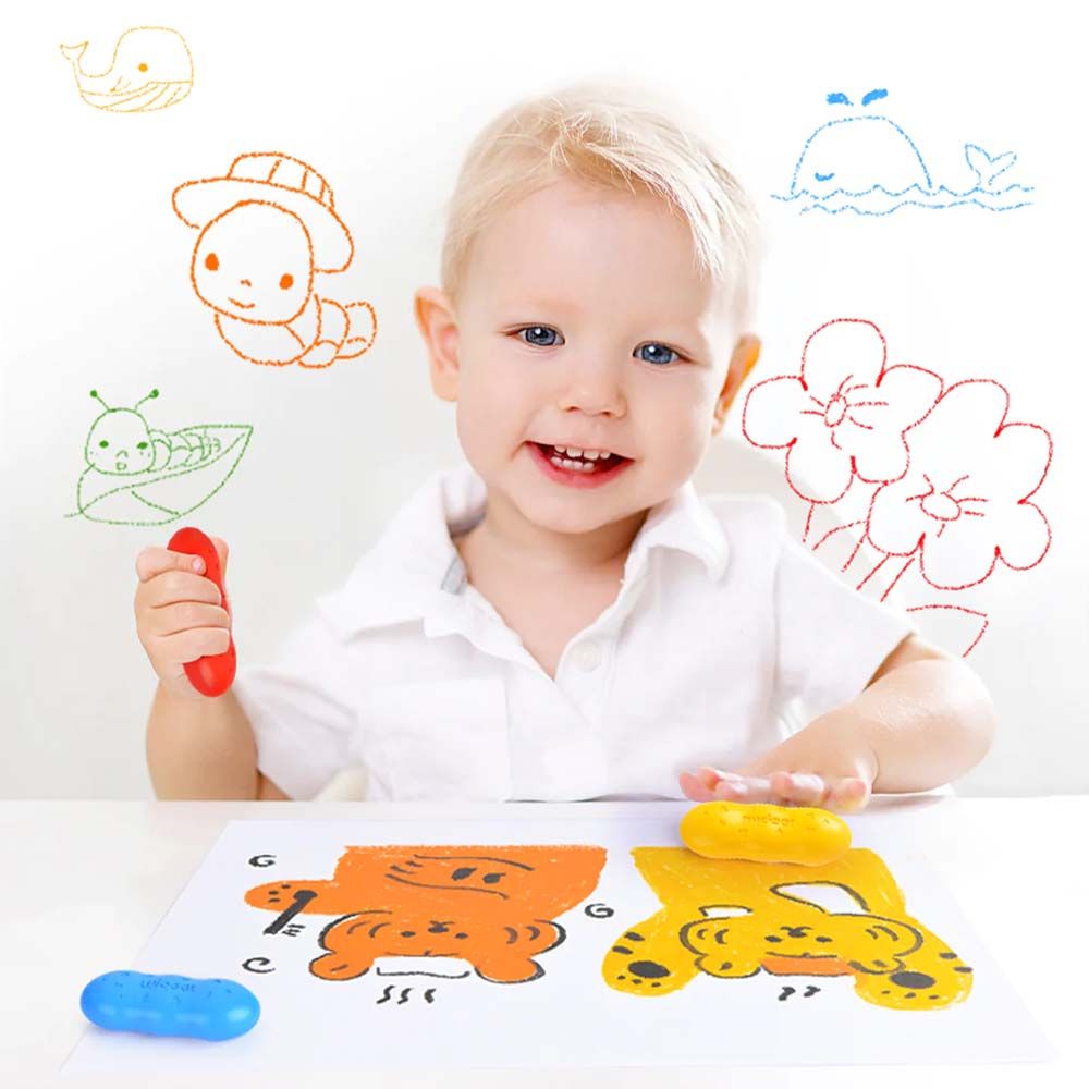 Mideer Pea Beeswax Crayons - 8 Colours_1