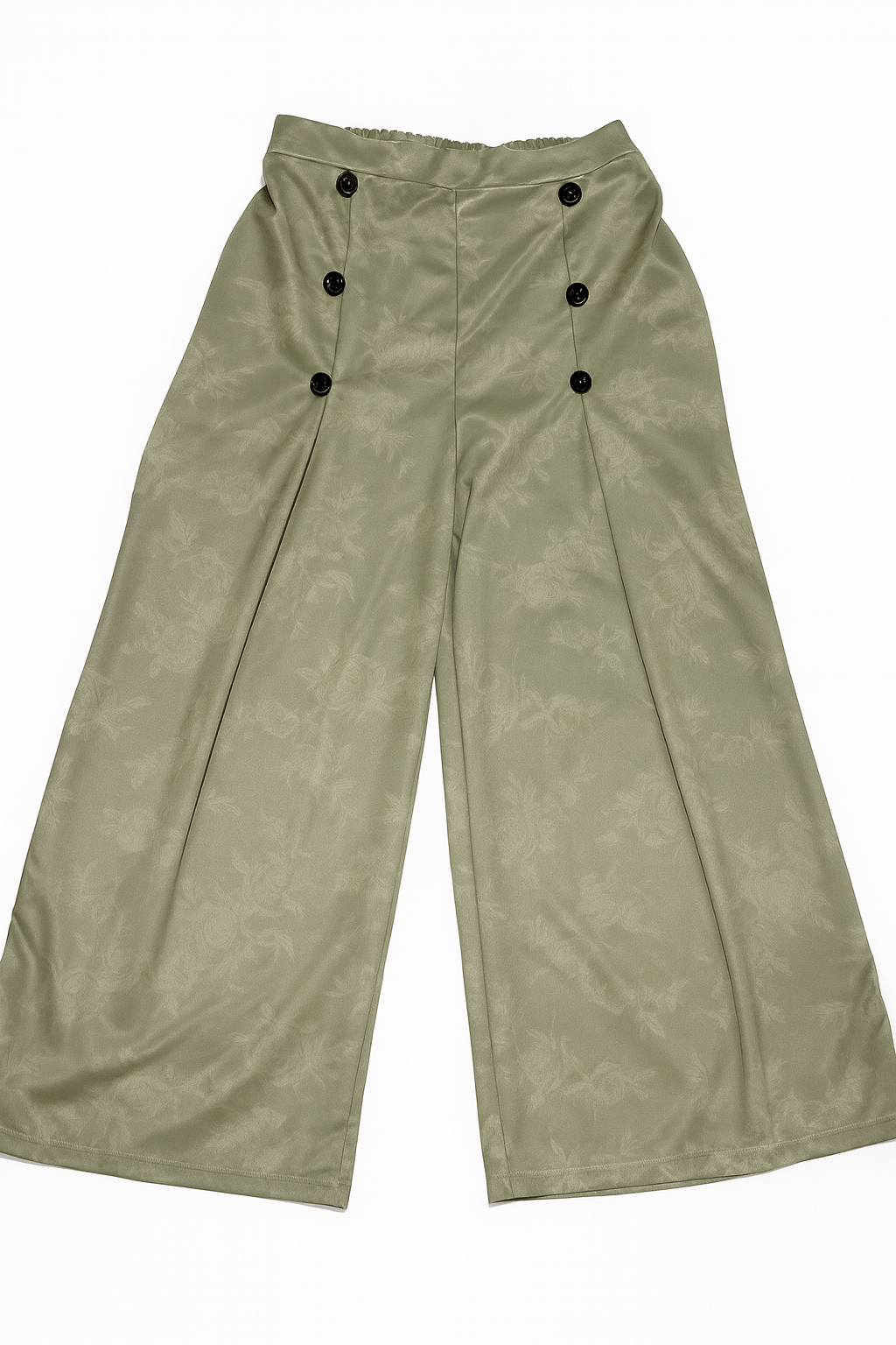 Pantalón palazzo verde con botones frontales - Size 2_0