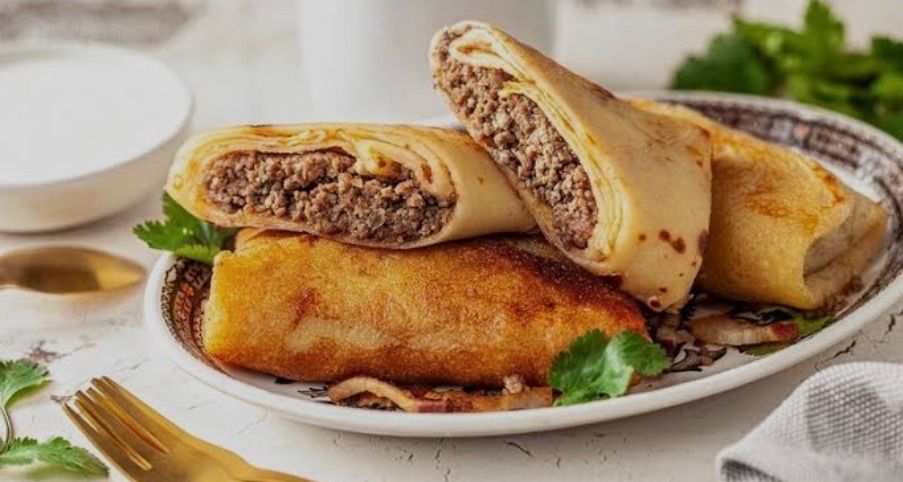 Crêpes fourrées à la viande hachée _0