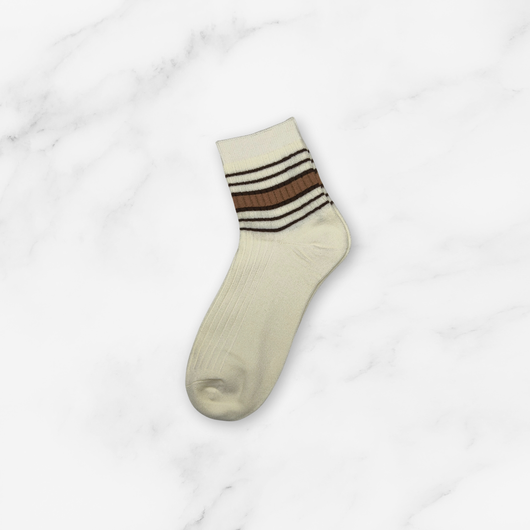 [10148] - 2 or 3 Pairs Men’s High-Cotton High-Cut Crew Socks – Breathable Stripes/Plain & Comfort _3