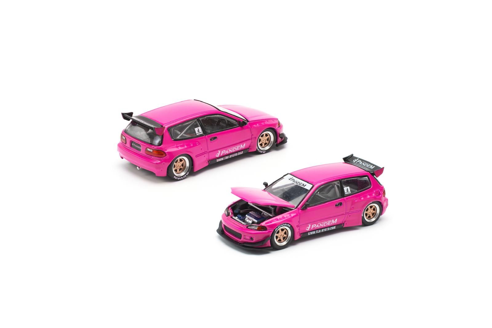 POP RACE MODEL 1/64 HONDA CIVIC EG6 PANDEM - PINK_1
