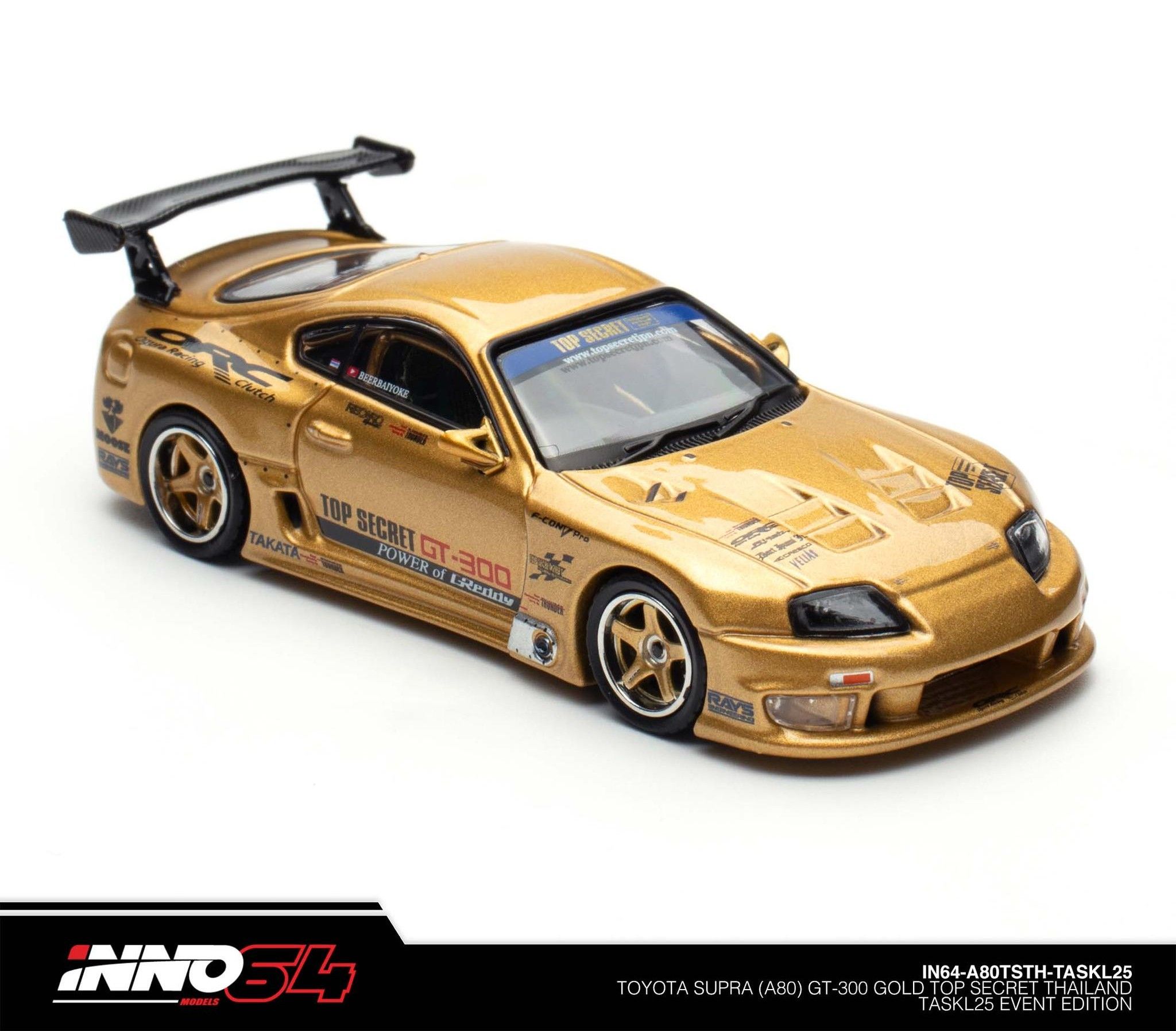 INNO MODEL 1/64 SUPRA (A80) GT-300 TOP SECRET THAILAND - GOLD TASKL25 EVENT EDITION_3