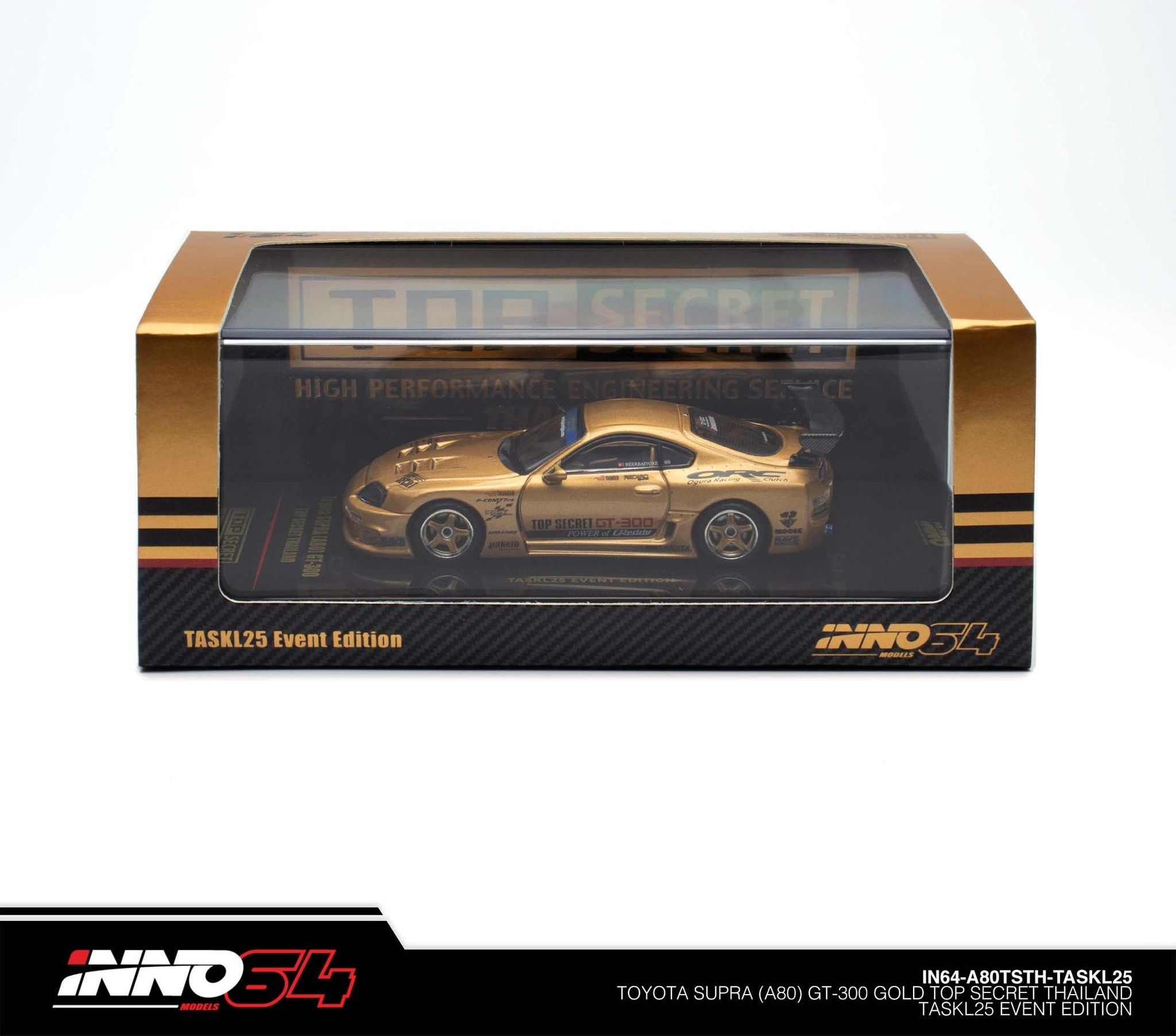 INNO MODEL 1/64 SUPRA (A80) GT-300 TOP SECRET THAILAND - GOLD TASKL25 EVENT EDITION_0