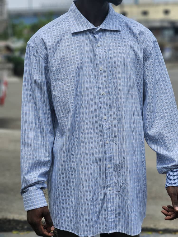 Chemise en coton bleue PRONTO_0