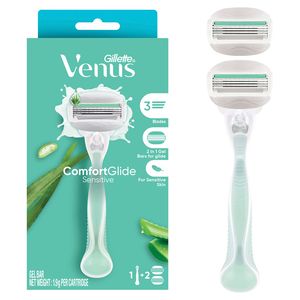 Venus Comfortglide Sensitive With Gel Bars Razor Handle And 2 Blade Refills_0