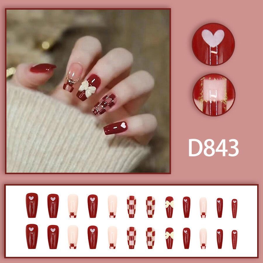 🛒  เล็บปลอม พสจีน พร้อมกาวติดเล็บ + ตะไบจิ๋วว 💗🇨🇳_28