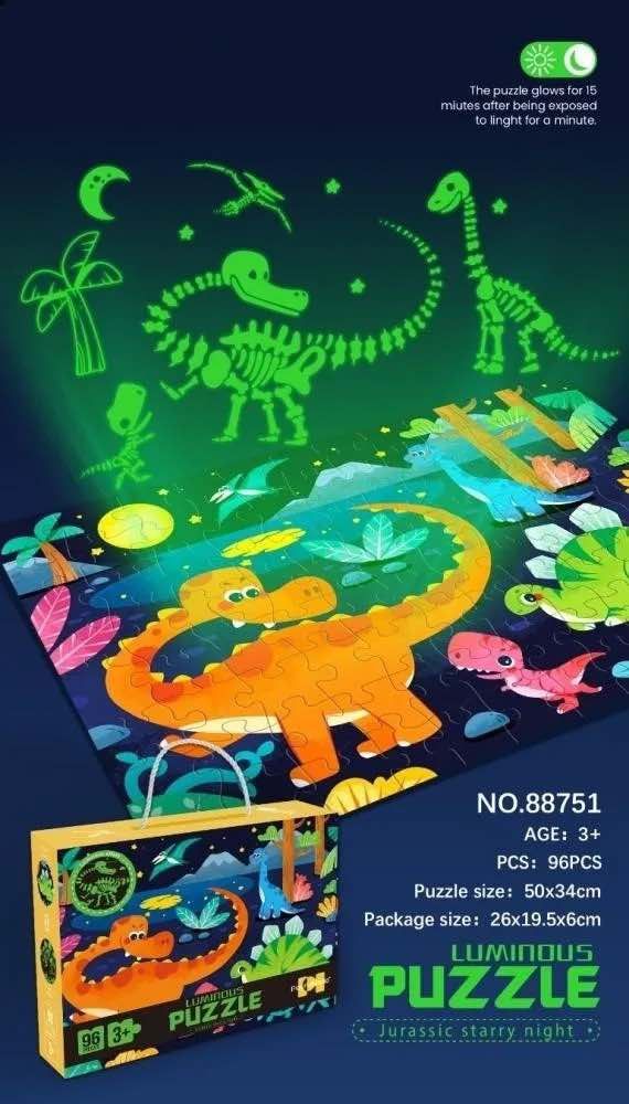 Jumbo luminous floor puzzle - Dinosaurs (96pcs)_1