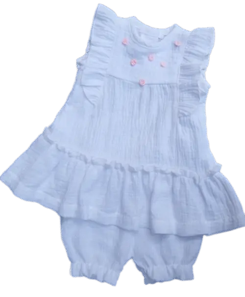 Rosie Frill Muslin Dress Set_0