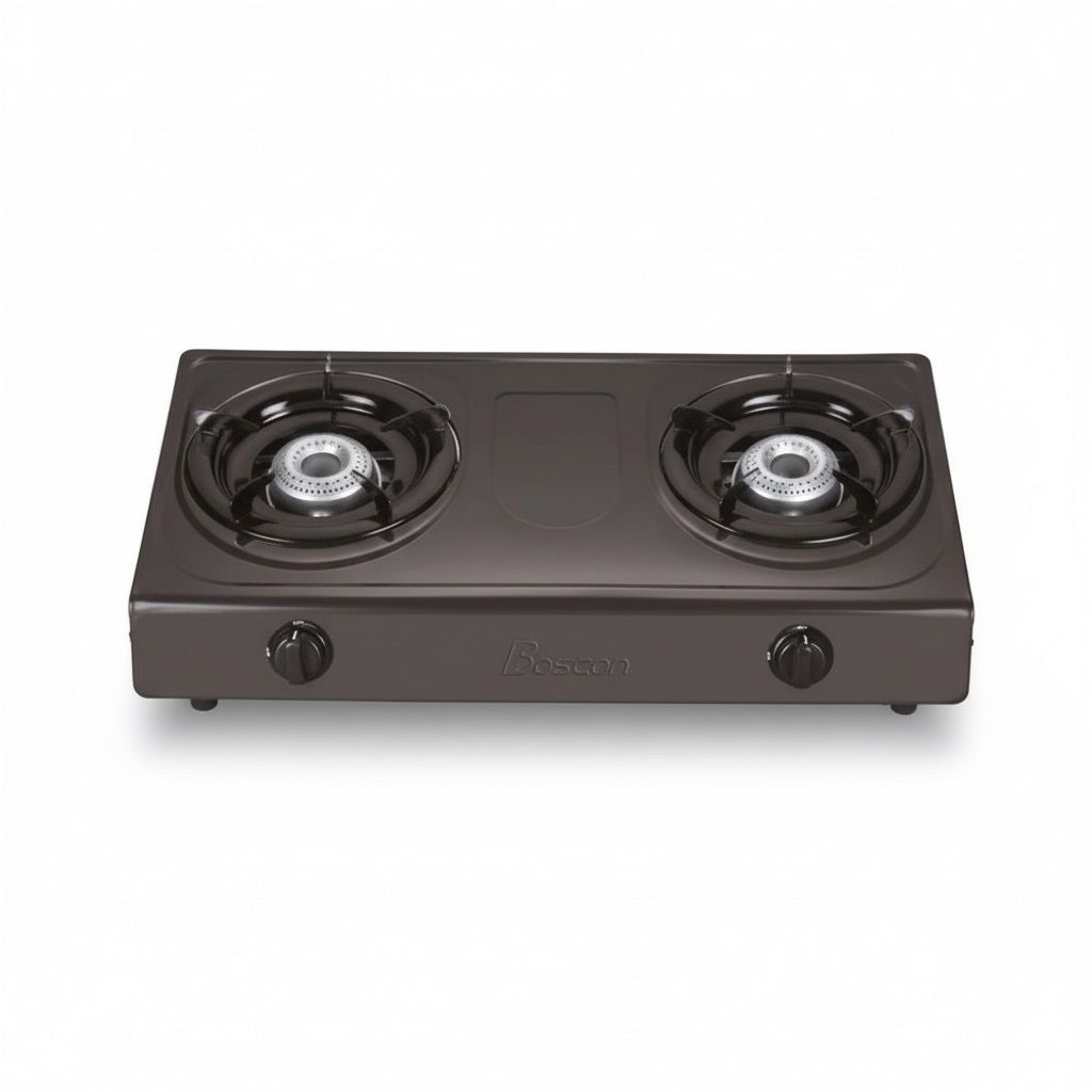 Boscon Auto Ignition Table Top Gas Cooker-2 Burner-Black_0