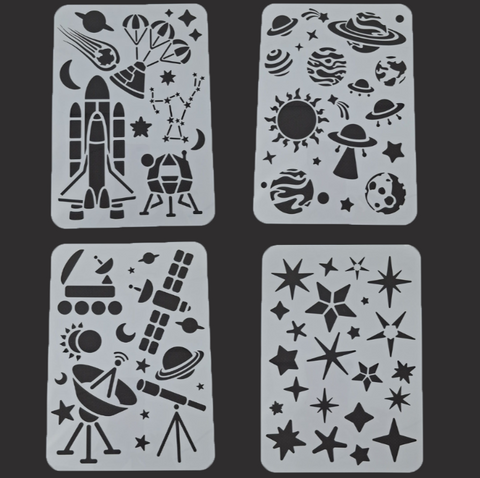 A4 Space Exploration Stencils (4pcs)_2