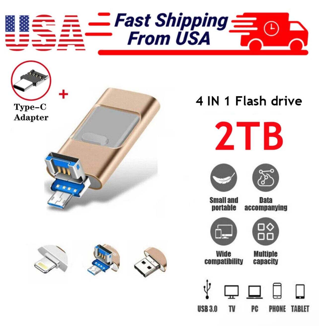 4 in 1 Adapter 512 GB IPhone Android USB Type C_0