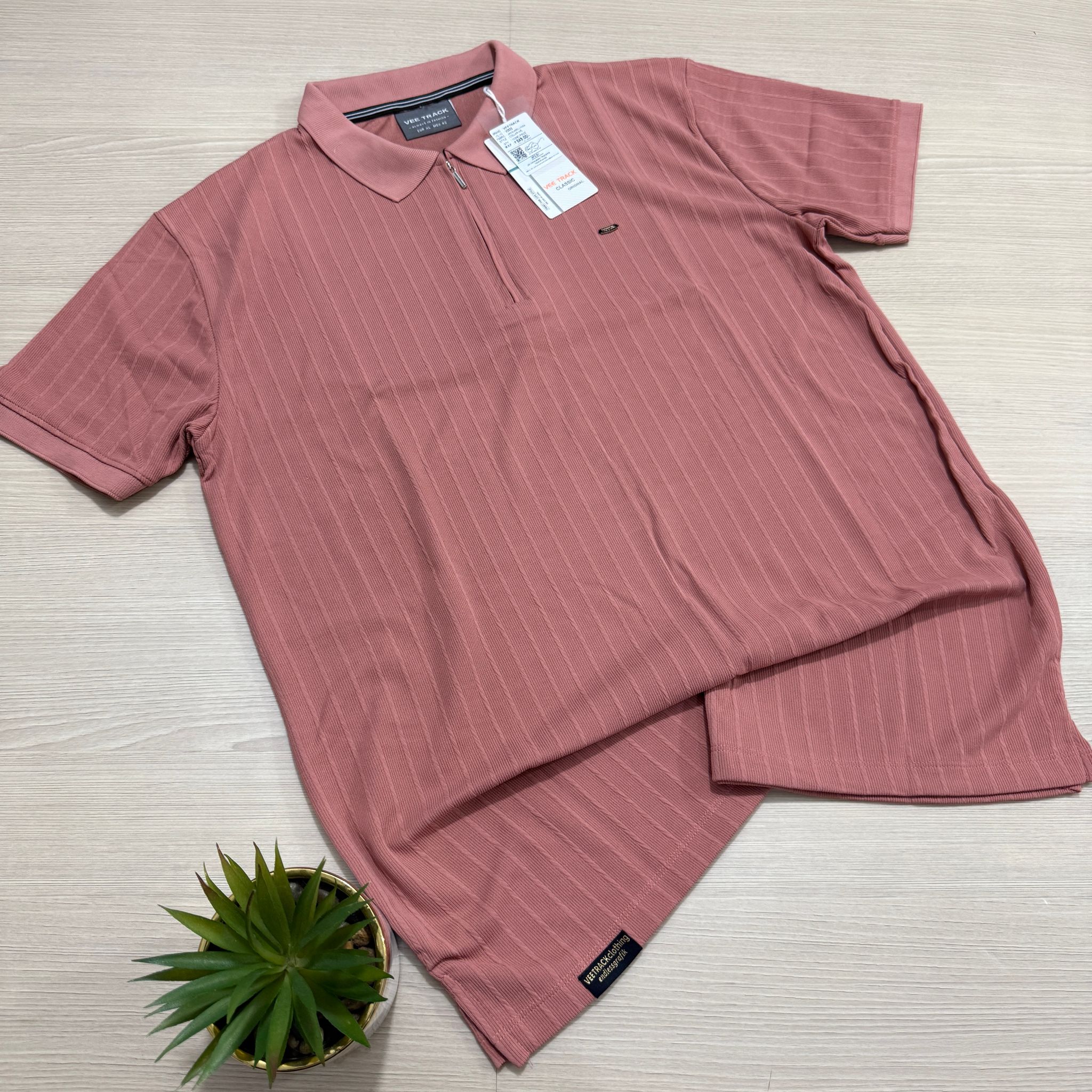 VEE TRACK ZIP COLLAR SET - PEACH_0