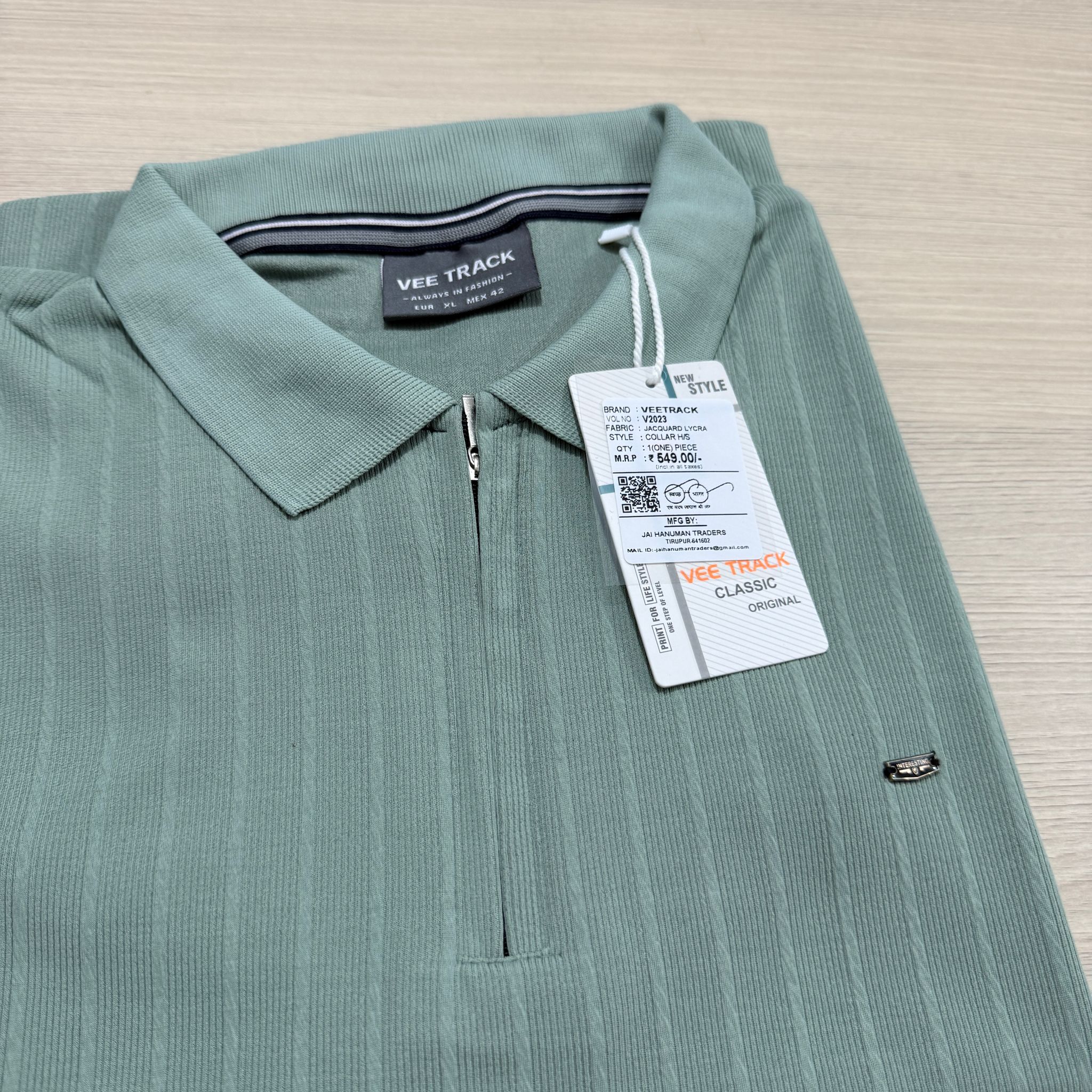 VEE TRACK ZIP COLLAR SET - MINT GREEN_1