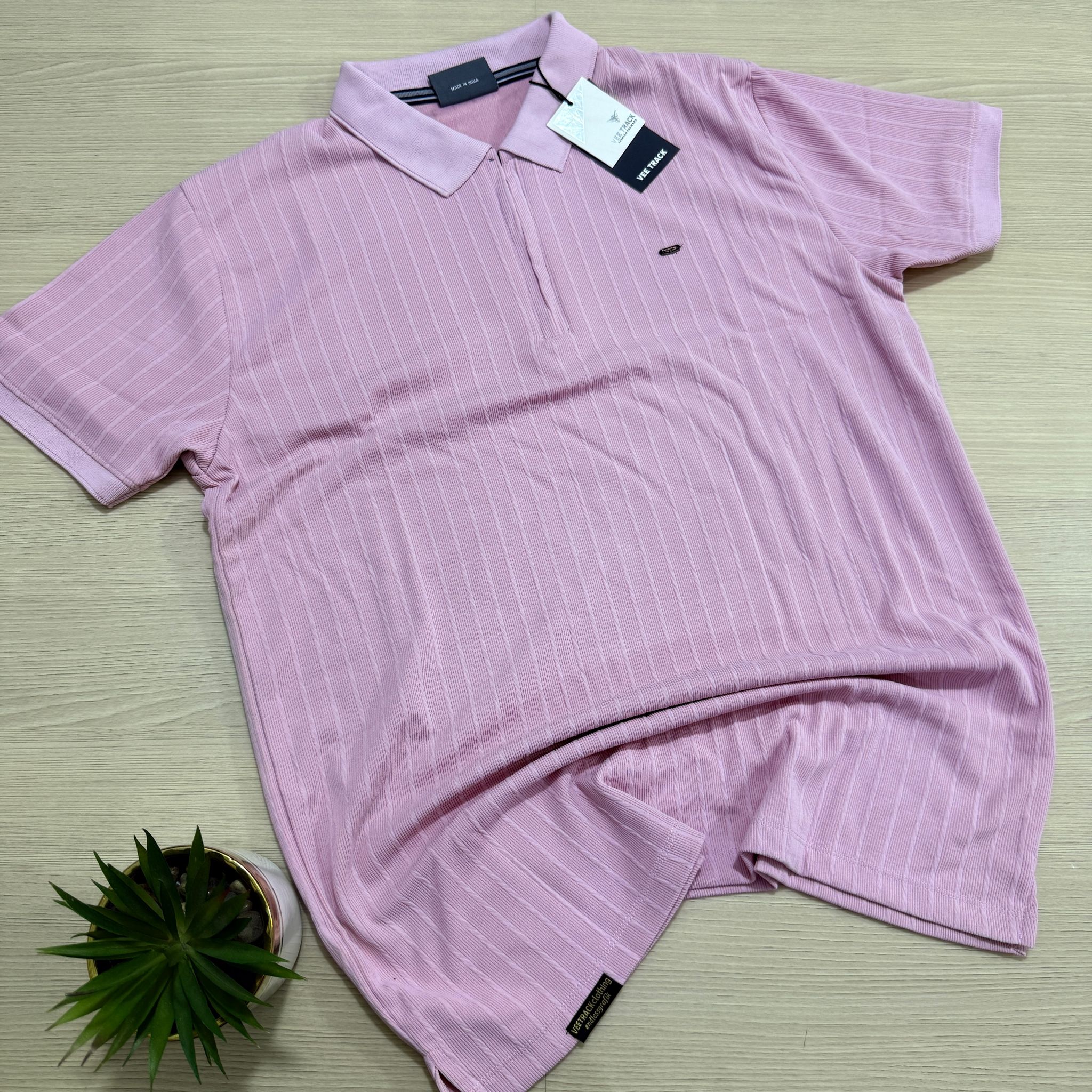 VEE TRACK ZIP COLLAR SET - BABY PINK_0