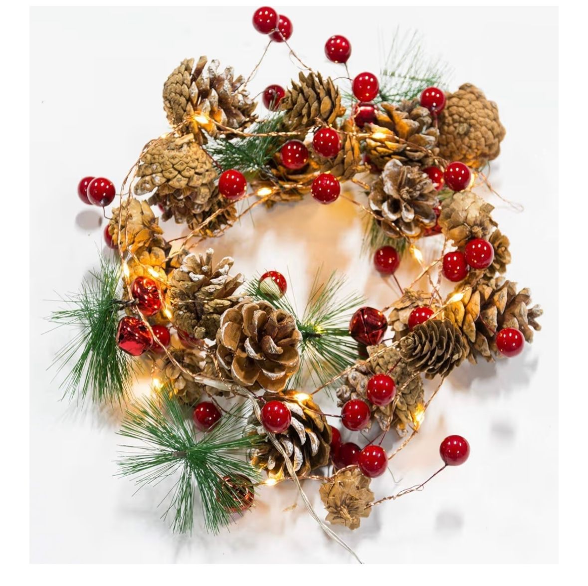 Lights Pinecone Red Berry Bell_0