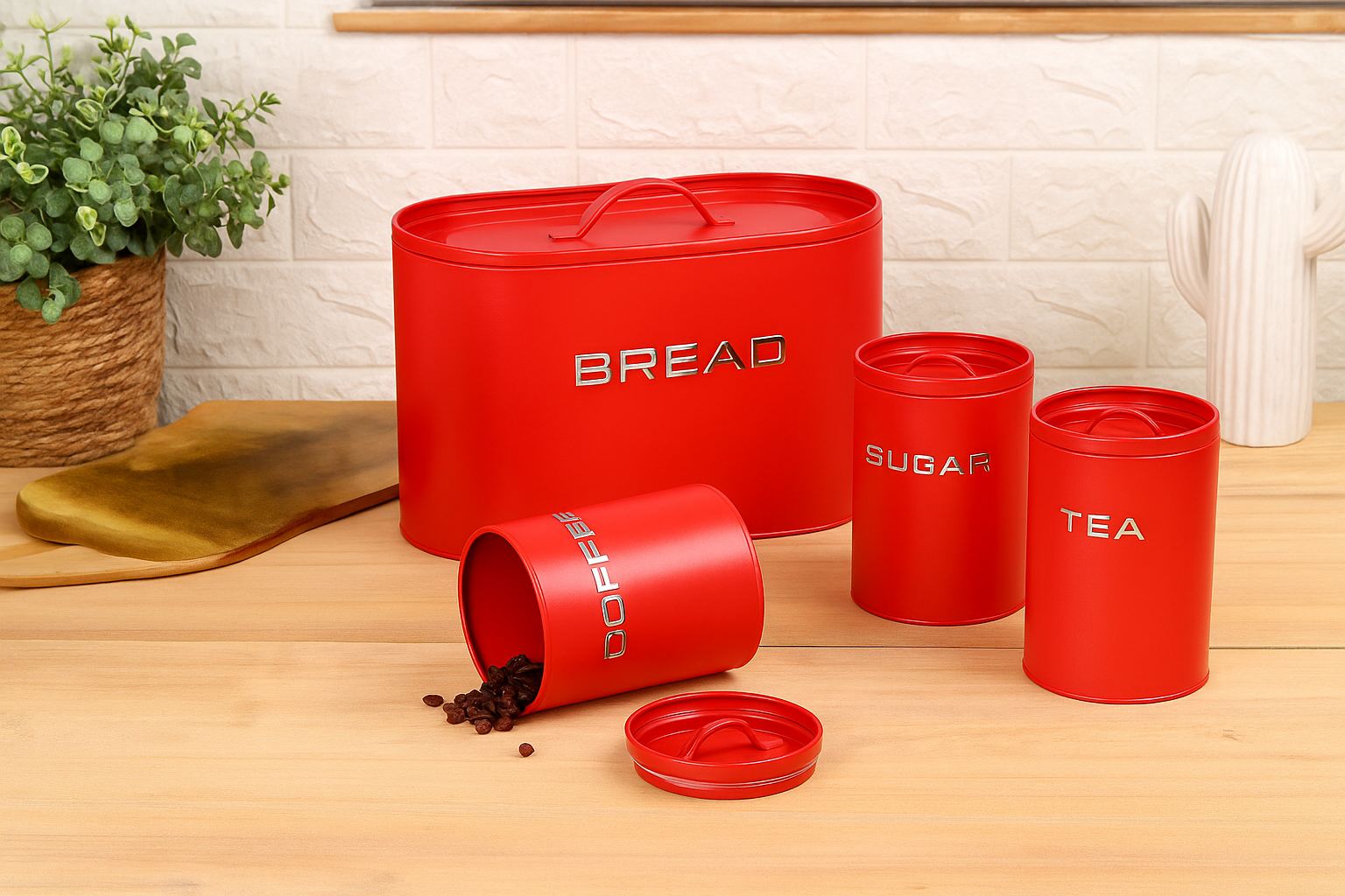 Royal Homeware 4pc Breadbin & Canister Set - Enzo Collection_0