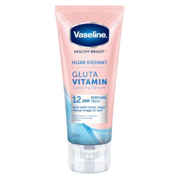 VASELINE HIJAB RADIANT GLUTA VITAMIN COOLING BODY SERUM 180ml فازلين سيروم الجسم المنعش حجاب رايدنت بالفيتامينات والجلوتا_0