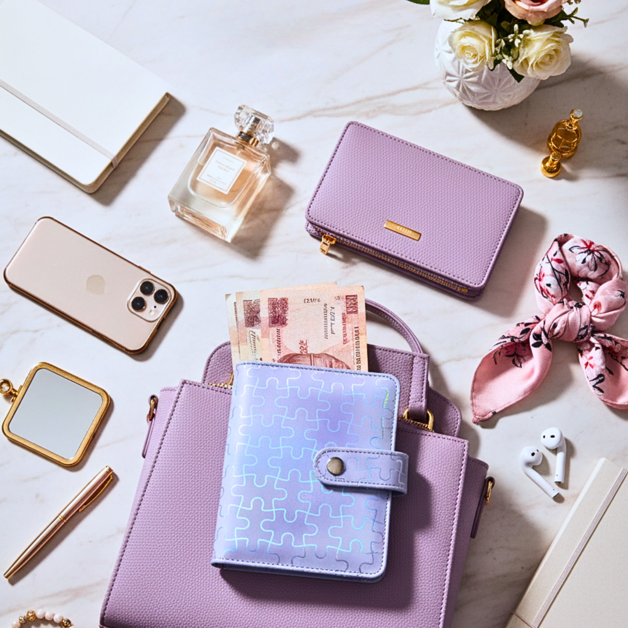 💜 Classeur A7 puzzle lavande holographique_3