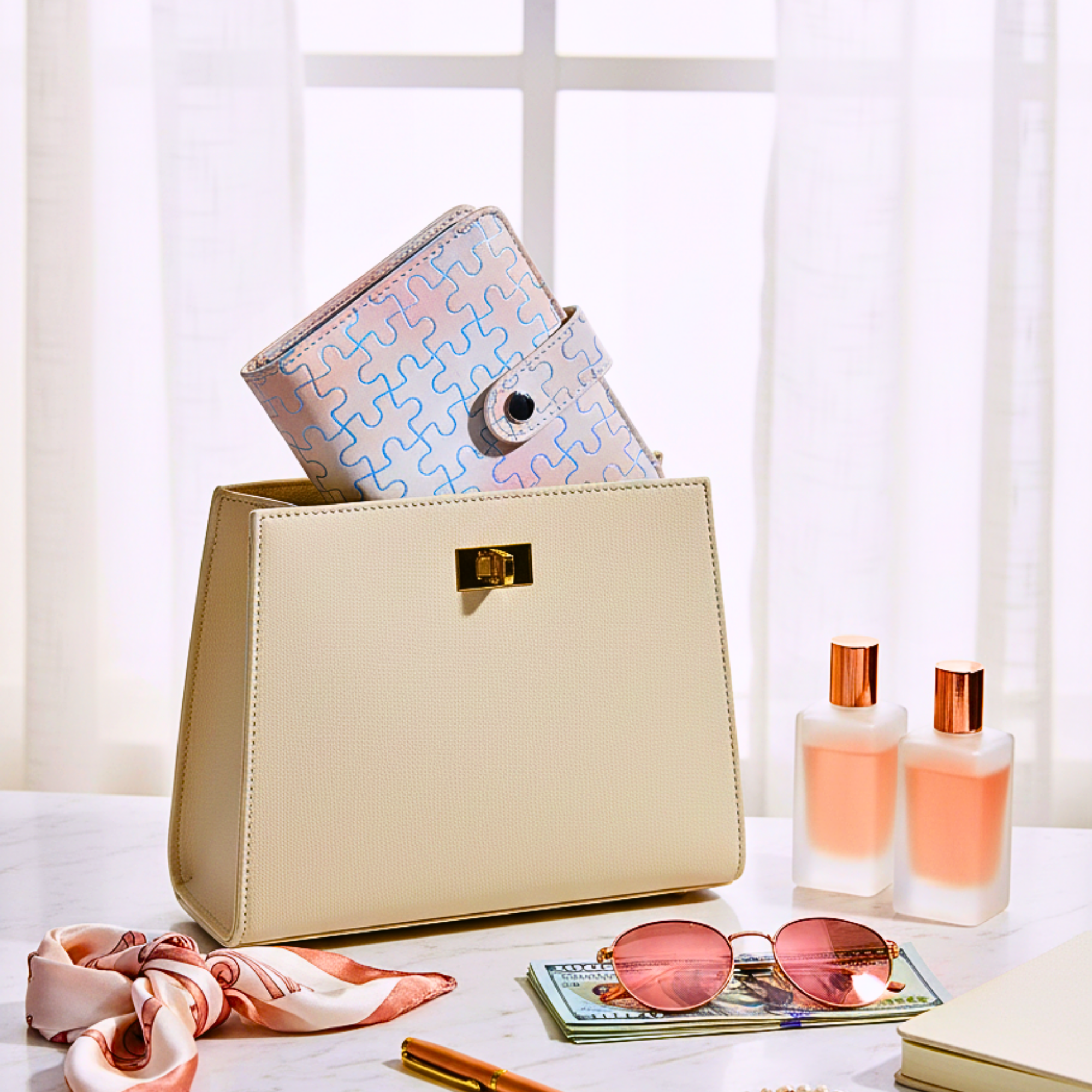 💖 Classeur A7 puzzle rose pastel holographique_3