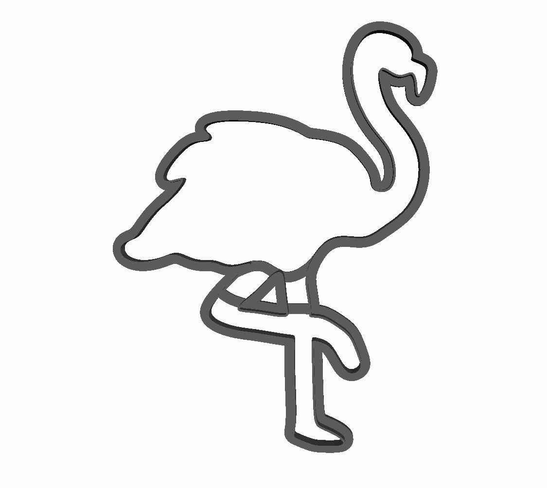 Flamingo outline Cookie Cutter                      _0