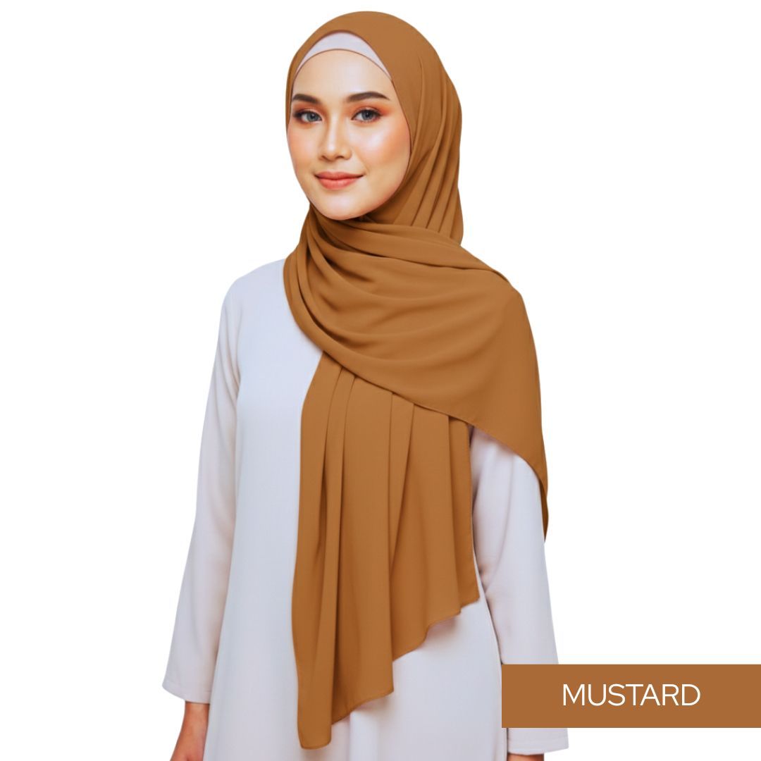 SHAWL CHIFFON JAMILAH -MUSTARD_0