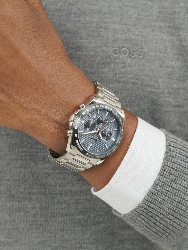 BOSS 1514240 Men's Strike Chronograph Date Bracelet Strap Watch, Blue_3