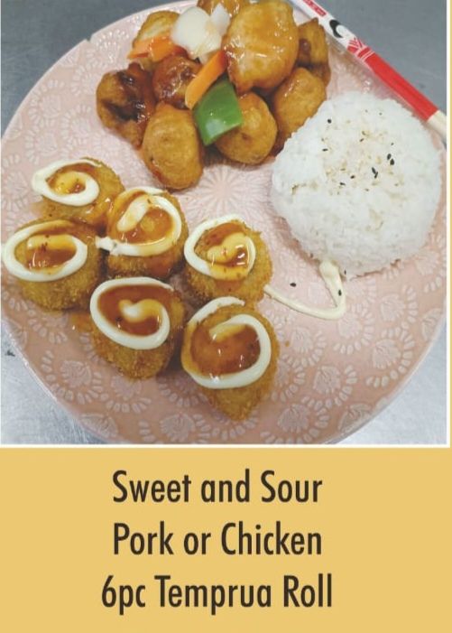 Sweet and Sour Pork or Chicken 6pc Tempura Roll_0