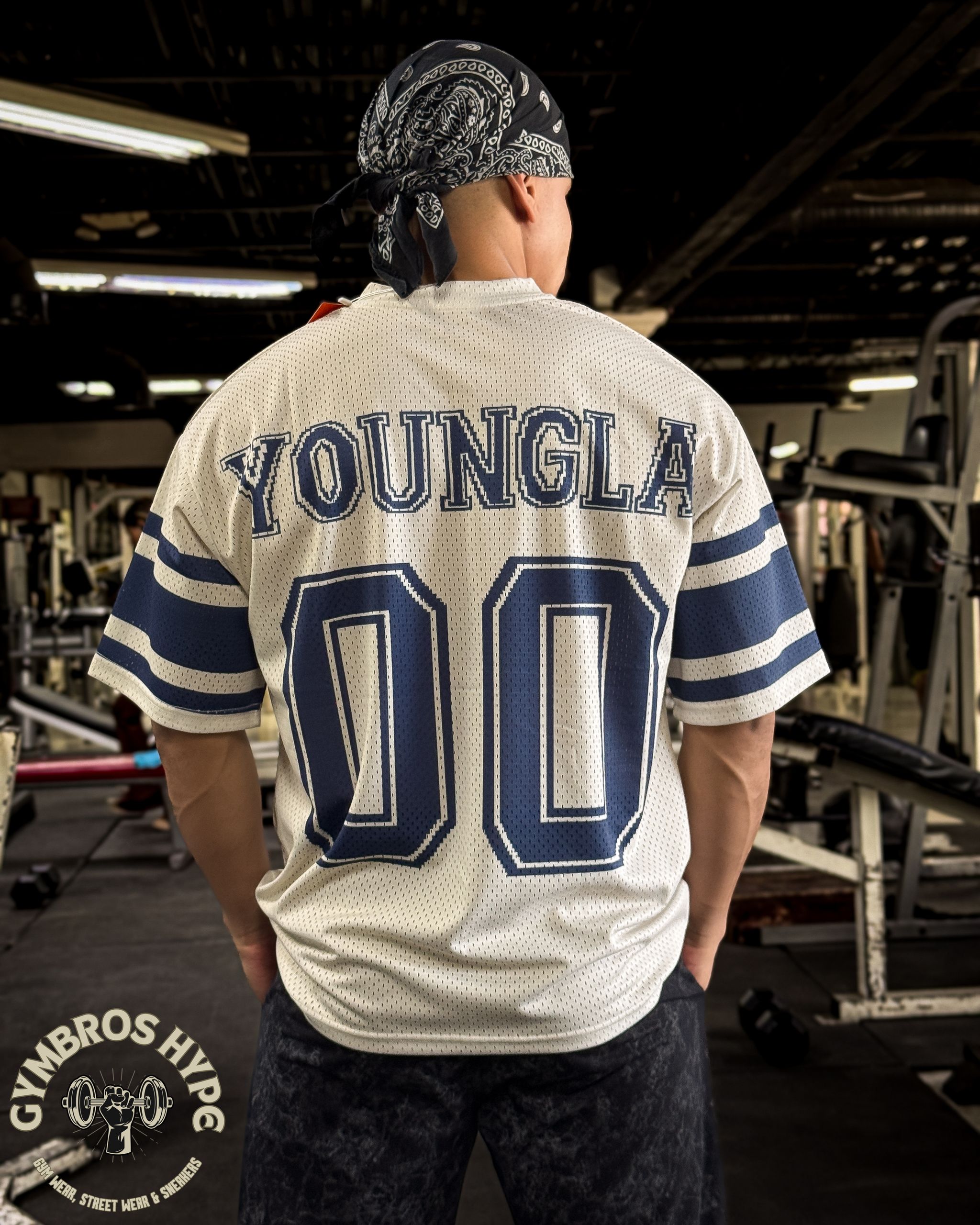 Jersey YoungLA 'Varsity' beige-blue_0