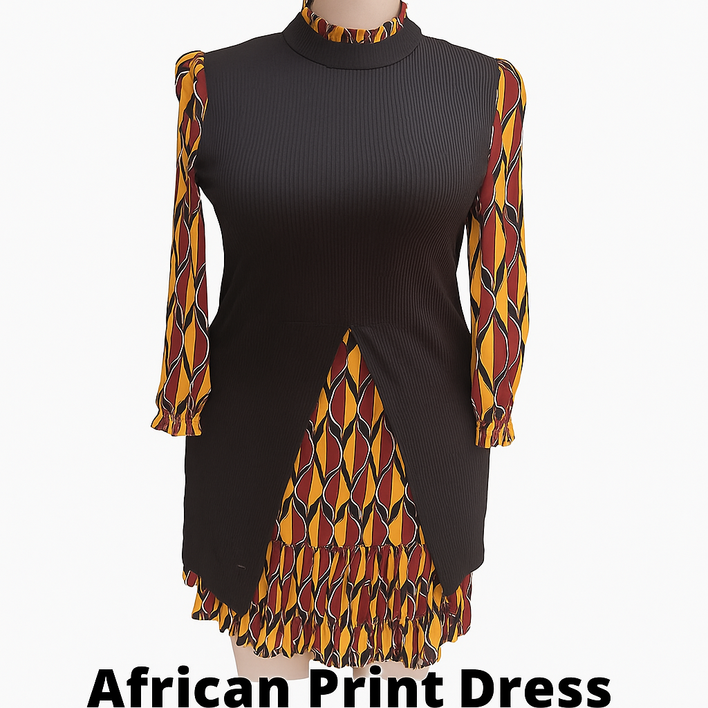 Vibrant African Print Dress_0