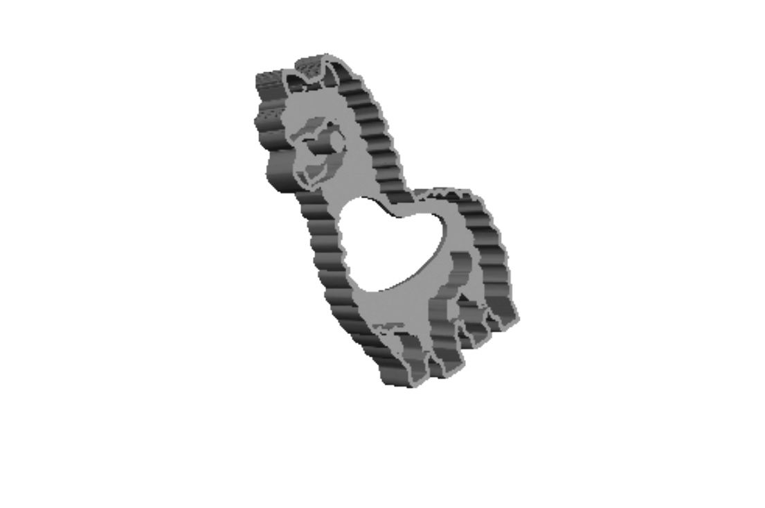 Lama with heart outline Cookie Cutter          _0