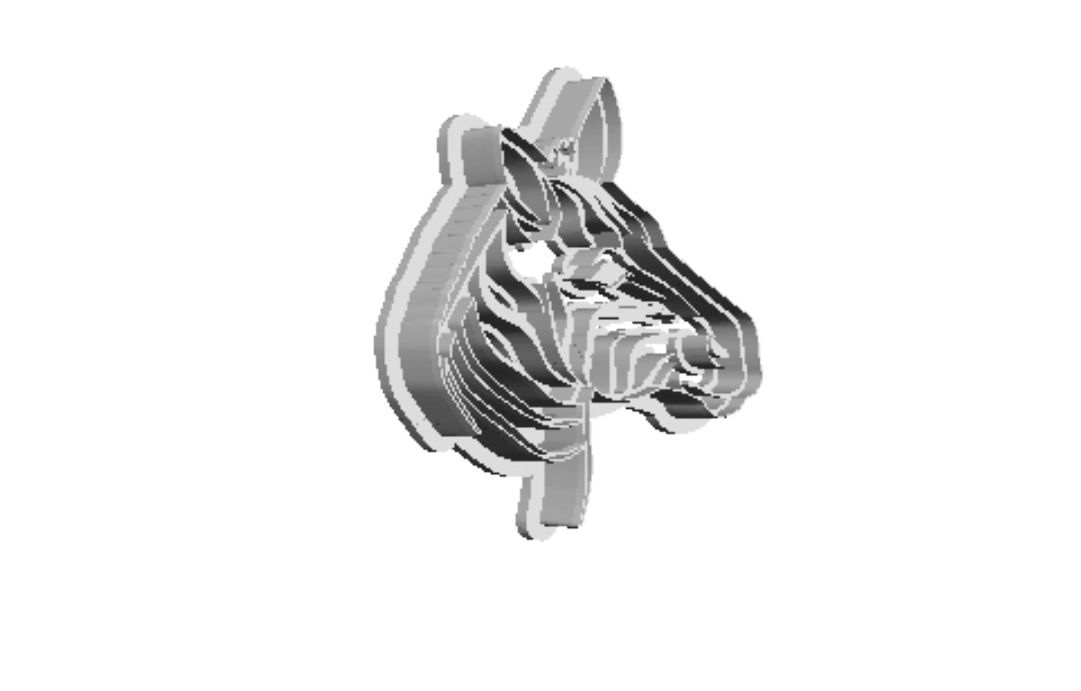 Zebra head imprint Cookie Cutter     _0