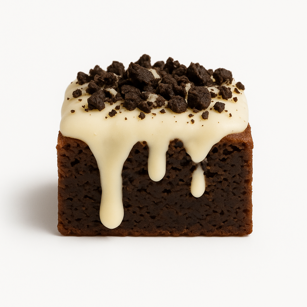 Brownie sauce chocolat blanc + brisures d'oreo_0
