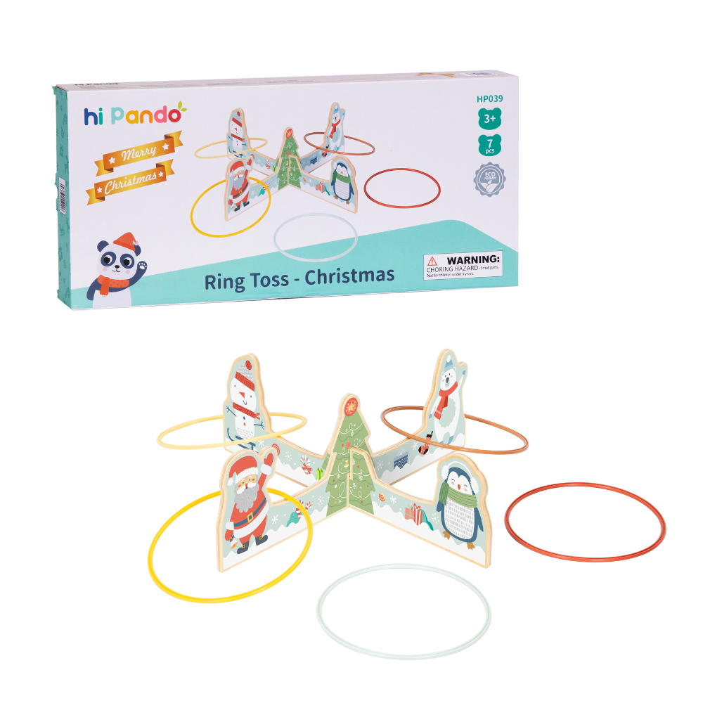 hi Pando - Christmas Themed Wooden Ring Toss Game - 7pcs_0