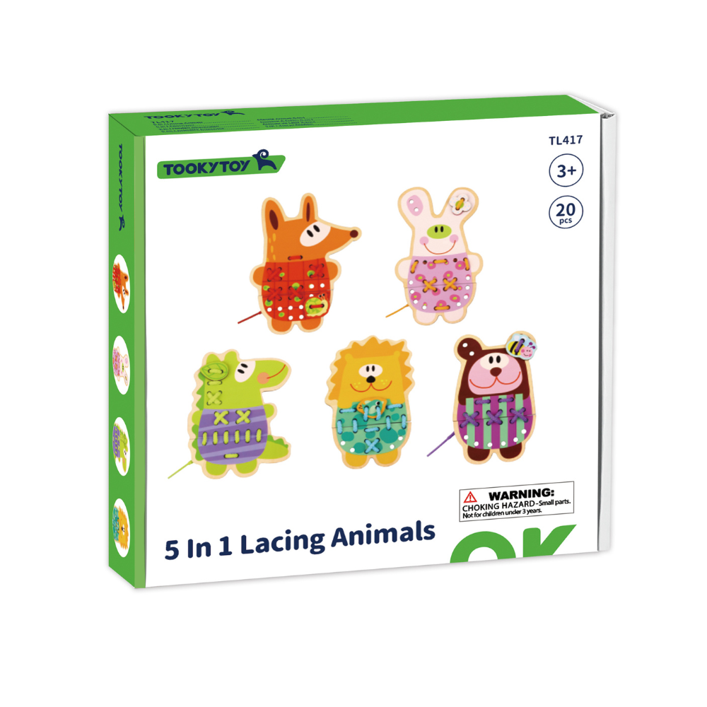 TookyToy - Lacing & Threading Animals (15pcs)_0