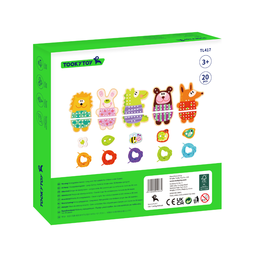 TookyToy - Lacing & Threading Animals (15pcs)_3
