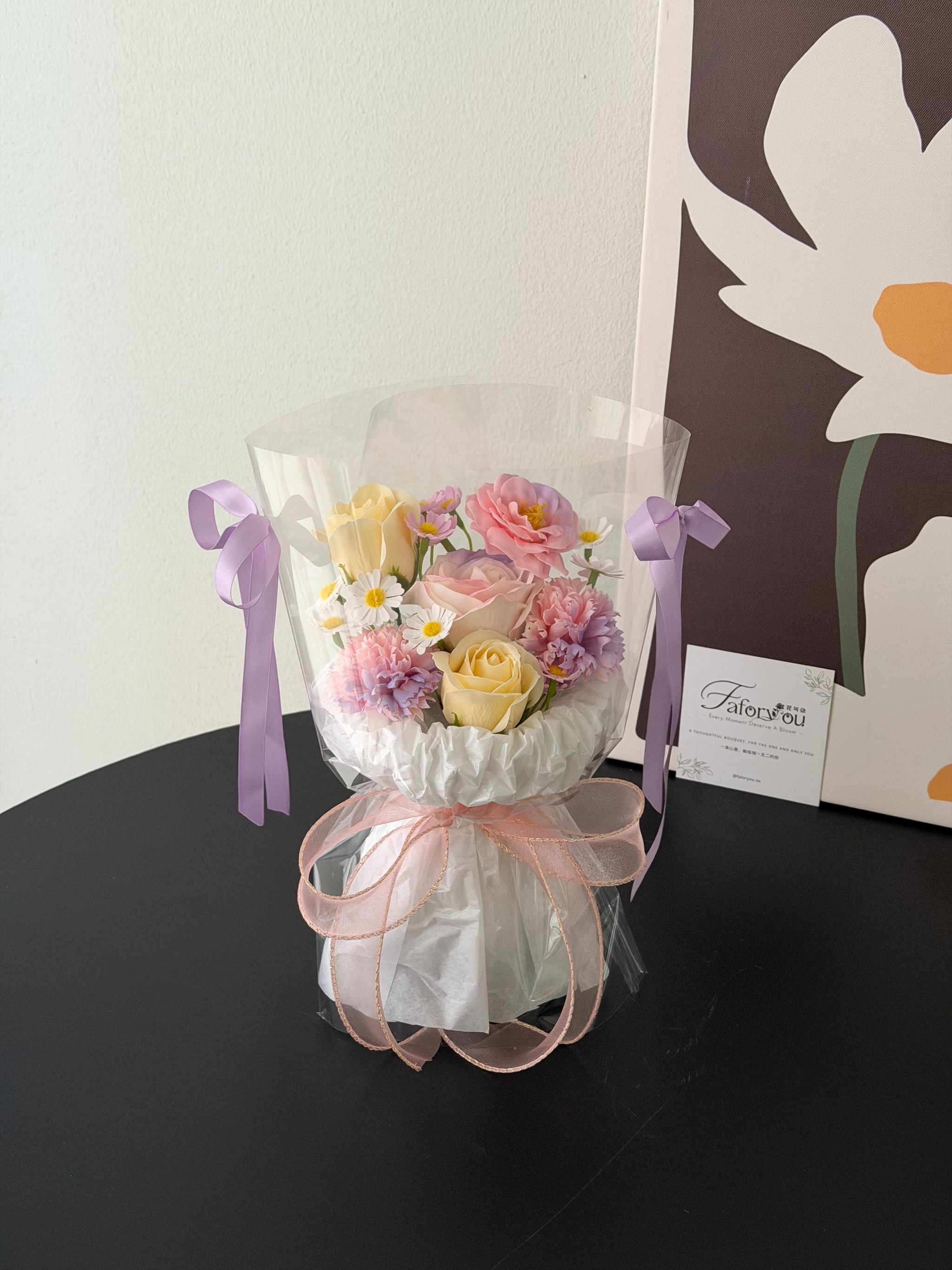 Soap Flower Mixed Transparent Bouquet _0