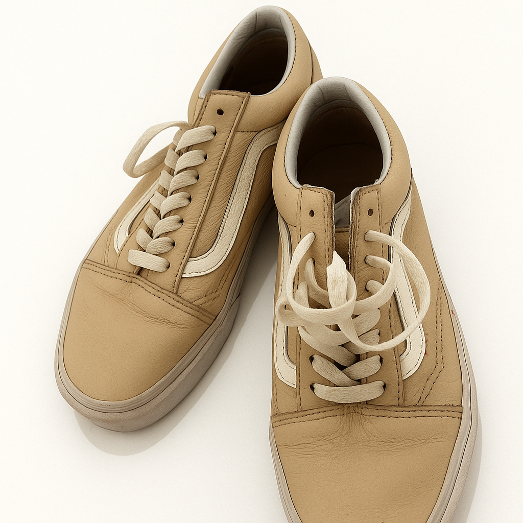 Tenis Vans beige de cuero - Size 8.5_0