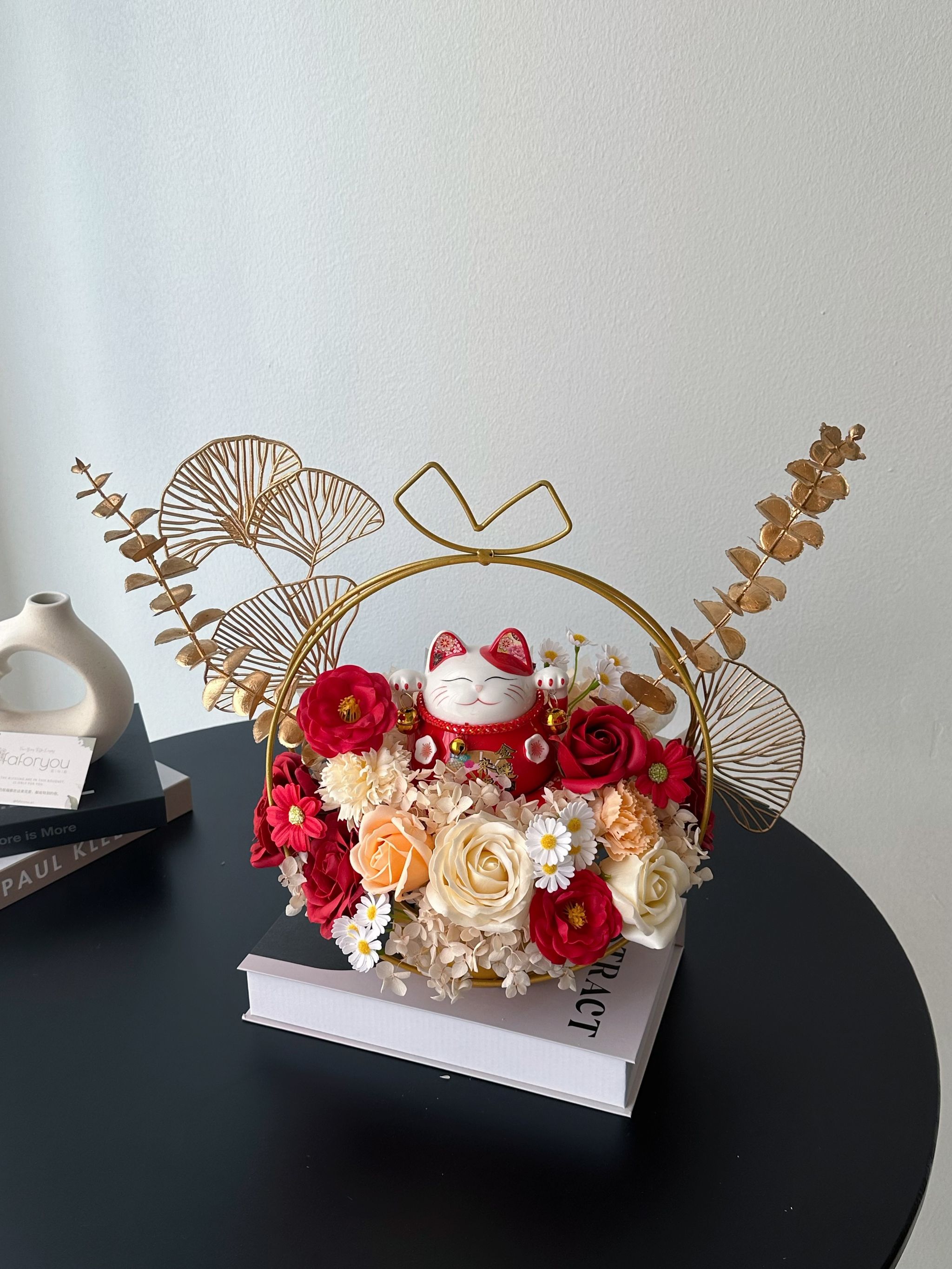  Lucky Cat Grand Opening Flower Basket  _0